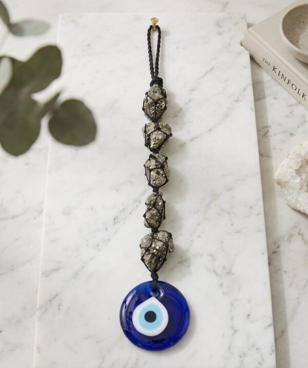 Pyrite & Evil Eye Wall Hanging