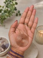 Copper Palm Ring Reiki Spiral Hand Rings for Meditation & Energy Healing