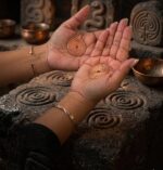 Copper Palm Ring Reiki Spiral Hand Rings for Meditation & Energy Healing