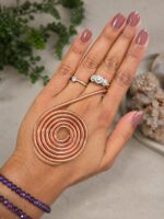 Copper Palm Ring Reiki Spiral Hand Rings for Meditation & Energy Healing