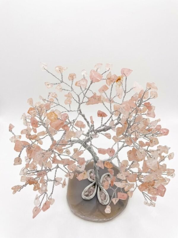 Rose Quartz crystal Tree Silver Wire