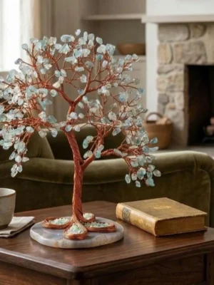 Aquamarine Copper Wire Crystal Tree