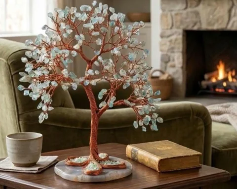 Aquamarine Copper Wire Crystal Tree
