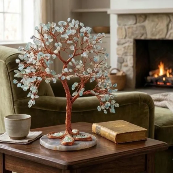 Aquamarine Copper Wire Crystal Tree