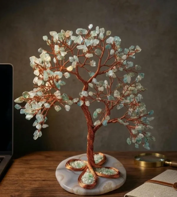 Aquamarine Copper Wire Crystal Tree